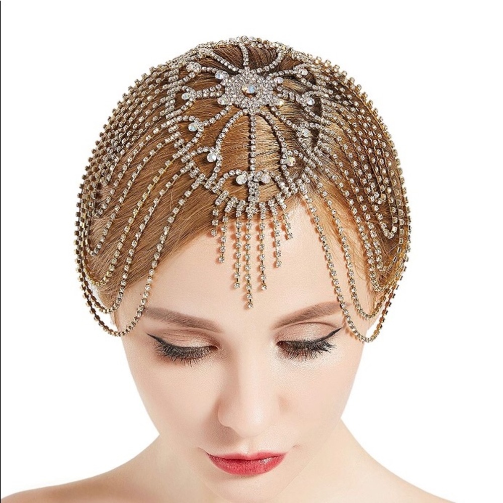 Vintage Crystal Rhinestone Flapper Headpiece